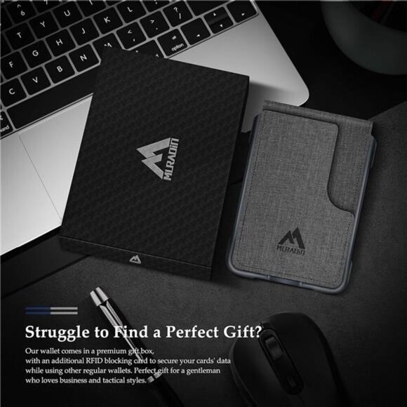 Mens Wallet Tactical Bifold Wallets for Men RFID Blocking Aluminum Cards Holder - Picture 6 of 7